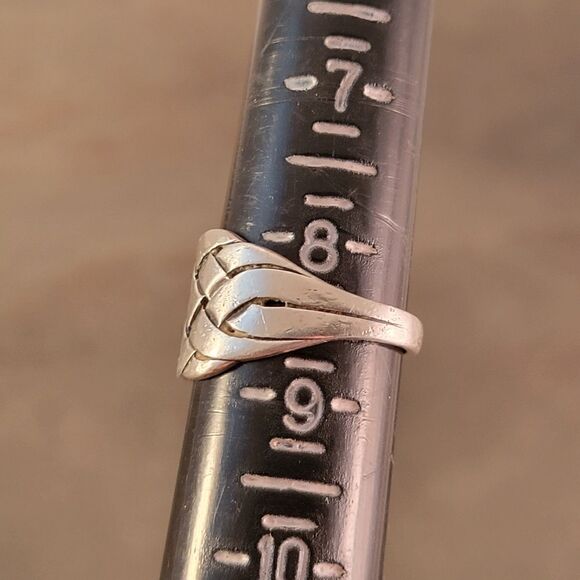 Retired James Avery Sterling Wide Woven Ring - Picture 8 of 8